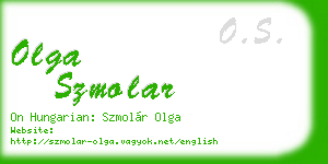 olga szmolar business card